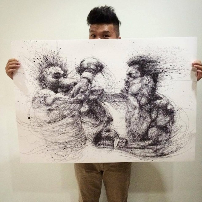 طراحی آثار خط خطی و دیدنی توسط هنرمند مالزیایی وینس لو